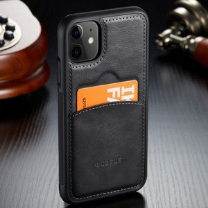 iPhone 12 Pro Max Case Luxury Faux Leather Case With Card Holder